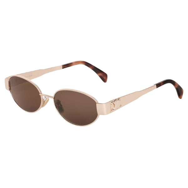 celine triomphe sunglasses oval dorado cafe metal