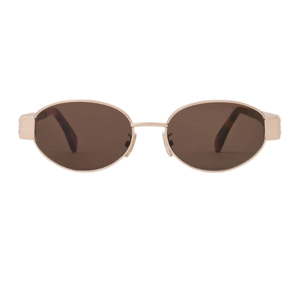 celine triomphe sunglasses oval dorado cafe metal