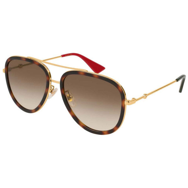 Gg0062S 012 Aviator Café Degradado l Rojo
