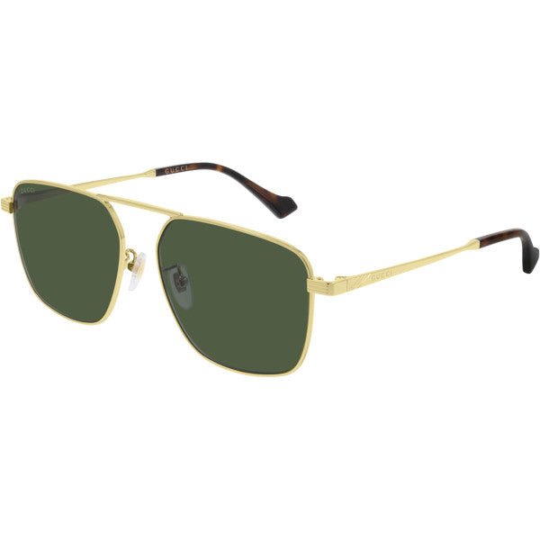Gg0743S 001 Aviator Square Metal Negro Dorado
