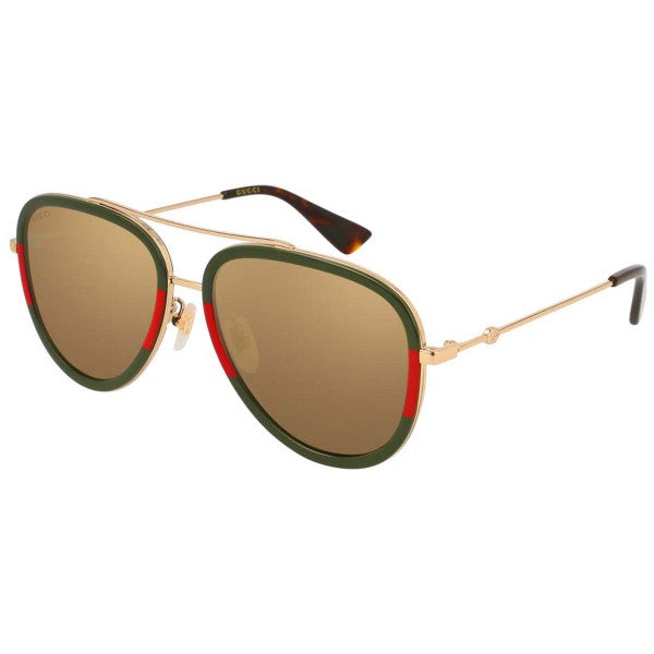 Gucci aviator sunglasses green and red hotsell