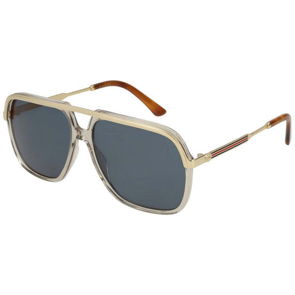 Gg0200S 004 Aviator Square Metal Gris Dorado