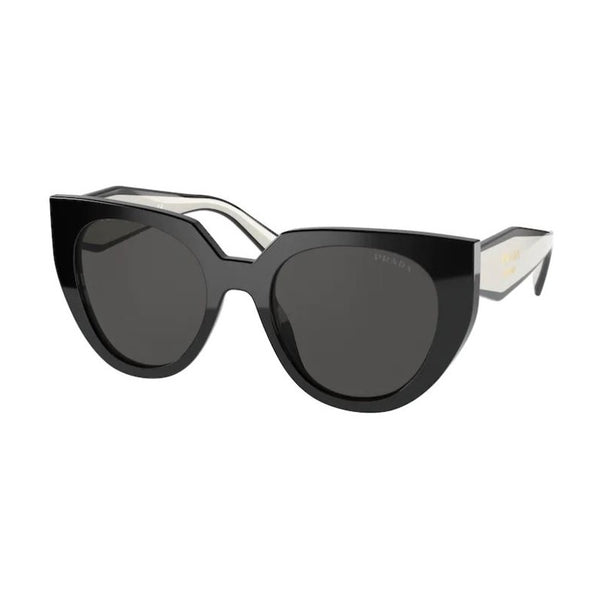 prada spr14w 09q-5so oversized cat eye blanco negro